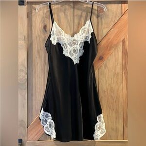 Victoria's Secret black slip with white lace